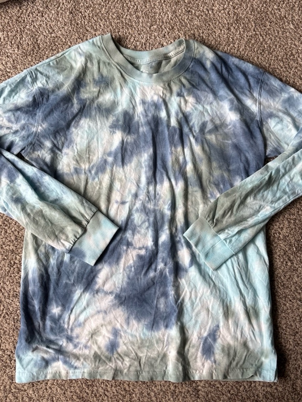 So tie-Dye Long Sleeve Tee - Blue & Teal